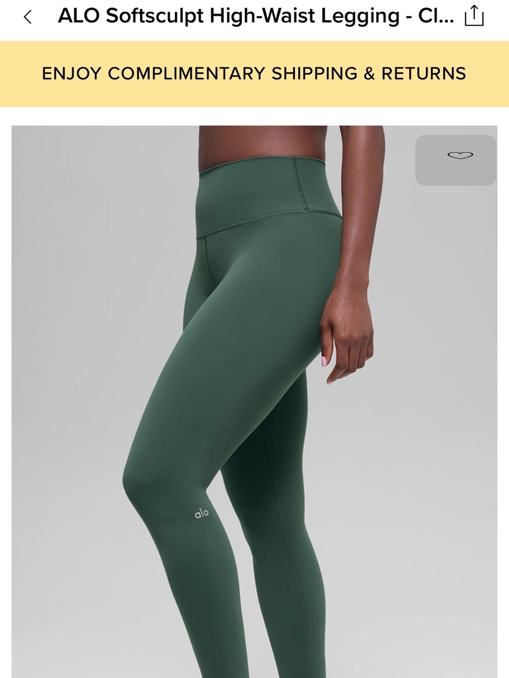 ALO Yoga Softsculpt High-Waist Legging in Clover Green